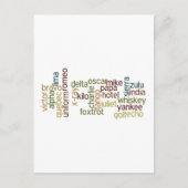 A Through Z Phonetic Alphabet Telephony (Wordle) Postkarte (Vorderseite)