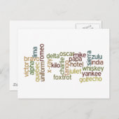 A Through Z Phonetic Alphabet Telephony (Wordle) Postkarte (Vorne/Hinten)