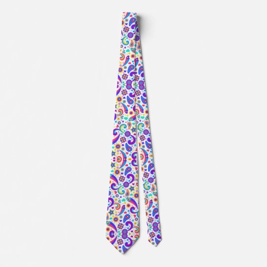 A tie with a vibrant, colorful paisley pattern  krawatte (Vorderseite)