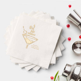 A Tini Bit Ältere Martini Geburtstag White Gold Servietten Mit Folie