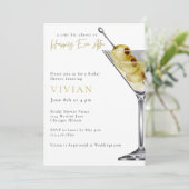 A tini Bit Closer-Martini Bridal Shower Einladung (Stehend Vorderseite)