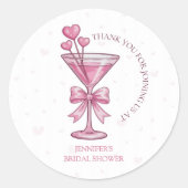 A Tini Bit Engaged Pink Martini Bridal Shower  Runder Aufkleber (Vorderseite)