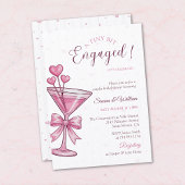 A Tini Bit Engaged Pink Martini Couple Shower Einladung