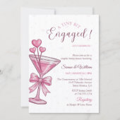 A Tini Bit Engaged Pink Martini Couple Shower Einladung (Vorderseite)