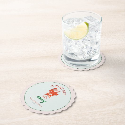 A Tini Bit Merry Christmas Santa Claus Untersetzer (Vor Ort)