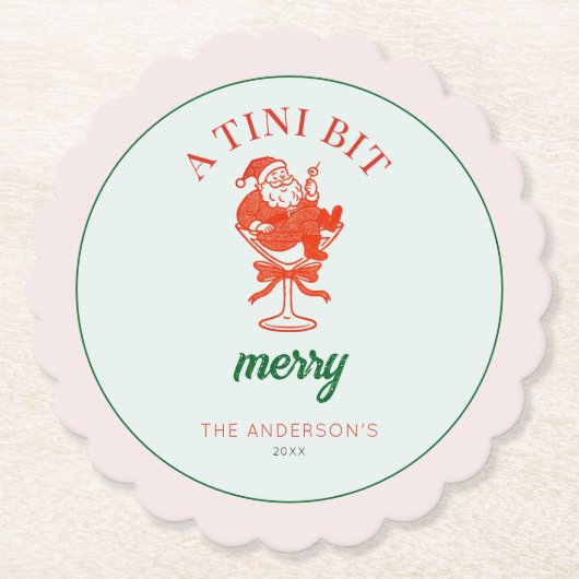 A Tini Bit Merry Christmas Santa Claus Untersetzer (Vorderseite)