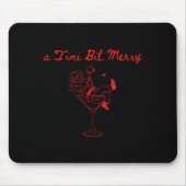 A Tini Bit Merry Funny Santa Martini Tail Christma Mousepad (Vorne)
