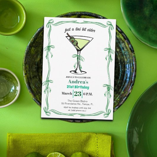 A Tini Bit Older 21st Birthday Party Einladung