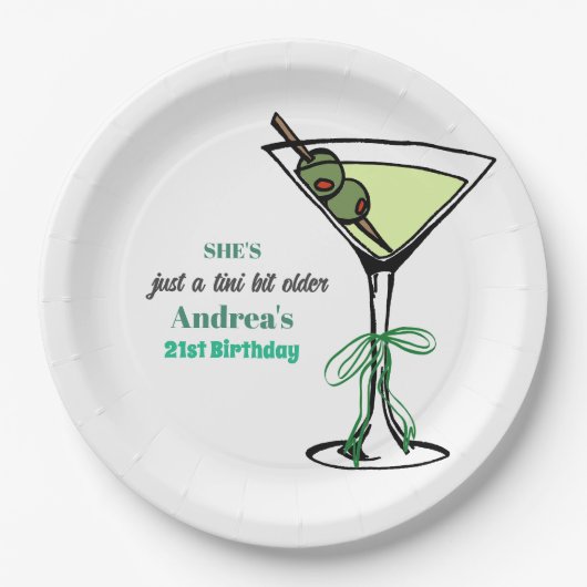 A Tini Bit Older 21st Birthday Party Pappteller (Vorderseite)