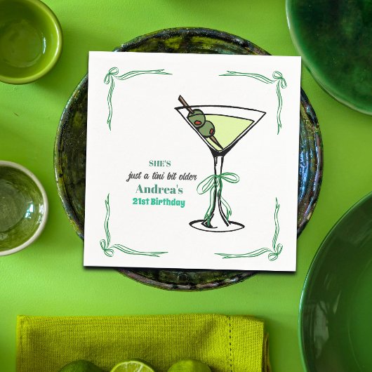 A Tini Bit Older 21st Birthday Party Serviette