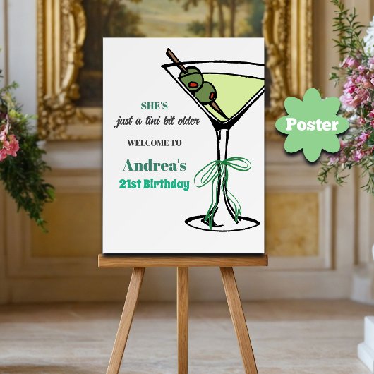 A Tini Bit Older 21st Birthday Party Welcome Poster