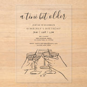 A Tini Bit Older Black Cocktail Birthday Party Acryleinladungen (Vorderseite)