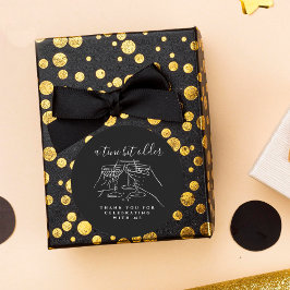 A Tini Bit Older Black Martini Birthday Thank You Runder Aufkleber