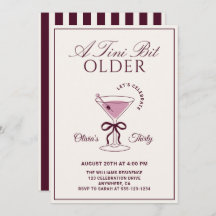A Tini Bit Older Burgundy 30th Martini Birthday