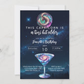 A Tini Bit Older Capricorn Zodiac Martini Geburtst Einladung (Vorderseite)
