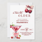 A Tini Bit Older Cherry Martini 102nd Birthday Einladung (Vorderseite)