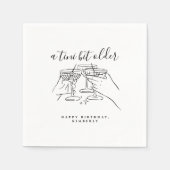 A Tini Bit Older Chic White Martini Birthday Party Serviette (Vorderseite)