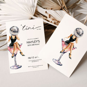 A Tini Bit Older Disco Martini Geburtstag Einladung
