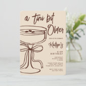 A Tini Bit Older Espresso Martini 21st Birthday Einladung (Stehend Vorderseite)