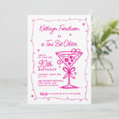 A Tini Bit Older Espresso Martini 90. Geburtstag Einladung (Stehend Vorderseite)