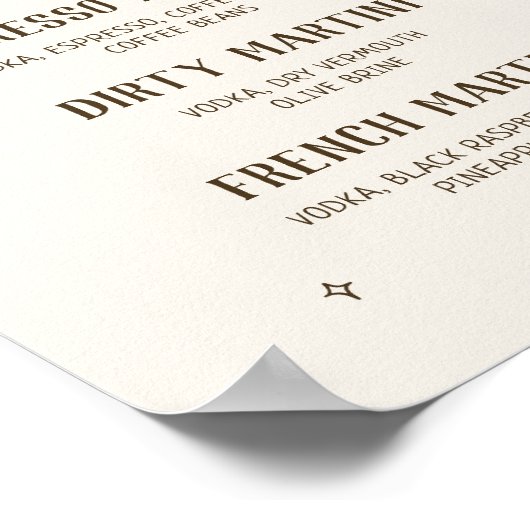 A Tini Bit Older Espresso Martini Bar Poster (Ecke)