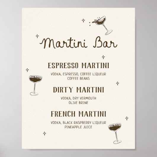 A Tini Bit Older Espresso Martini Bar Poster (Vorne)