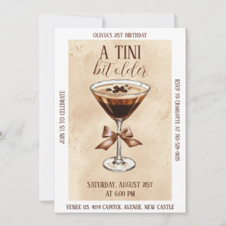 A Tini Bit Older Espresso Martini Birthday Party Einladung