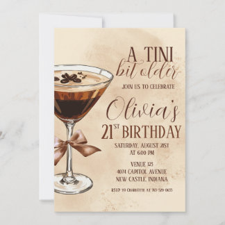 A Tini Bit Older Espresso Martini Birthday Party Einladung