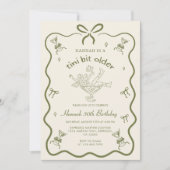 A Tini Bit Older Espresso Martini Bow Birthday  Einladung (Vorderseite)