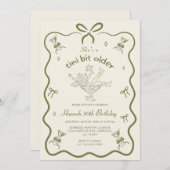 A Tini Bit Older Espresso Martini Bow Birthday Einladung (Vorne/Hinten)