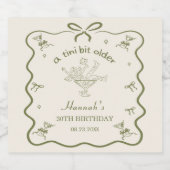 A Tini Bit Older Espresso Martini Bow Birthday Schaumweinetikett (Einzelnes Label)
