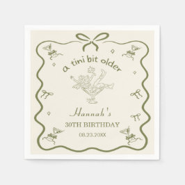 A Tini Bit Older Espresso Martini Bow Birthday  Serviette