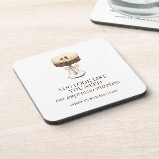 A Tini Bit Older Espresso Martini Gastgeschenk Getränkeuntersetzer (Linke Seite)