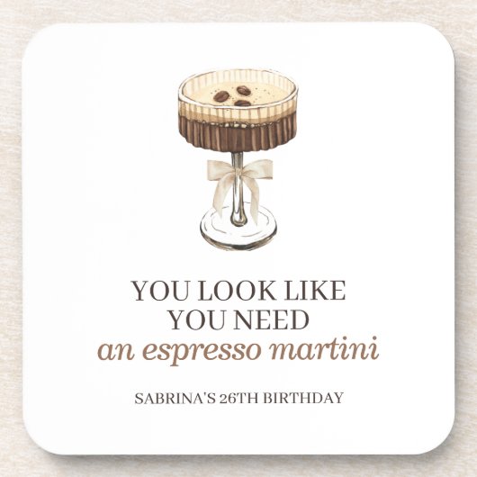 A Tini Bit Older Espresso Martini Gastgeschenk Getränkeuntersetzer (Vorderseite)