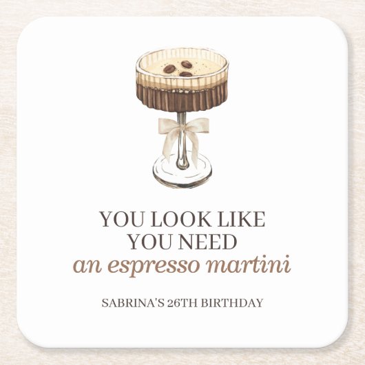 A Tini Bit Older Espresso Martini Gastgeschenk Rechteckiger Pappuntersetzer (Vorderseite)