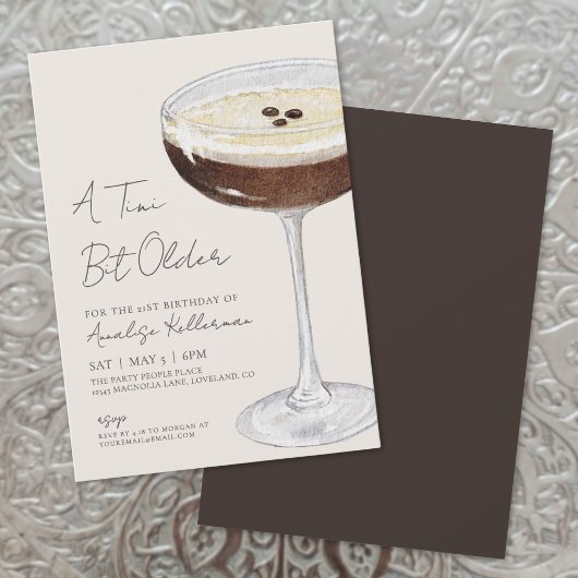 A Tini Bit Older Espresso Martini Geburtstagsparty Einladung