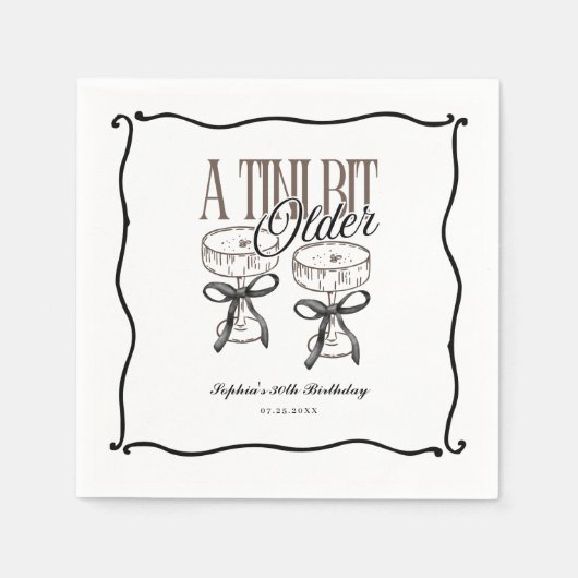A Tini Bit Older Espresso Martini Quirky Napkin Serviette (Vorderseite)
