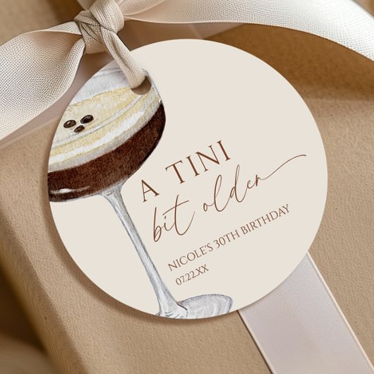 A Tini Bit Older Expresso Martini Brautparty Geschenkanhänger