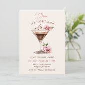 A Tini Bit Older Floral Espresso Martini Geburtsta Einladung (Stehend Vorderseite)