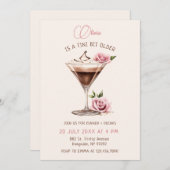 A Tini Bit Older Floral Espresso Martini Geburtsta Einladung (Vorne/Hinten)