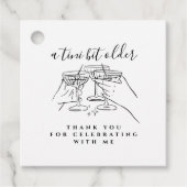 A Tini Bit Older Hand Drawn White Birthday Party Geschenkanhänger (Vorderseite)