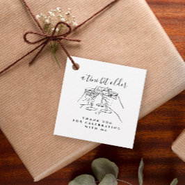 A Tini Bit Older Hand Drawn White Birthday Party Geschenkanhänger