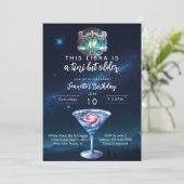 A Tini Bit Older Libra Zodiac Martini Geburtstag Einladung (Stehend Vorderseite)