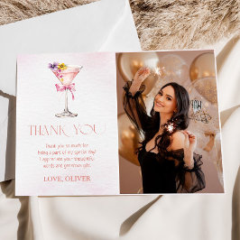 A Tini Bit Older Martini 30th Birthday Party Photo Dankeskarte