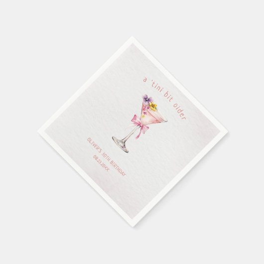 A Tini Bit Older Martini 30th Birthday Party Serviette (Ecke)