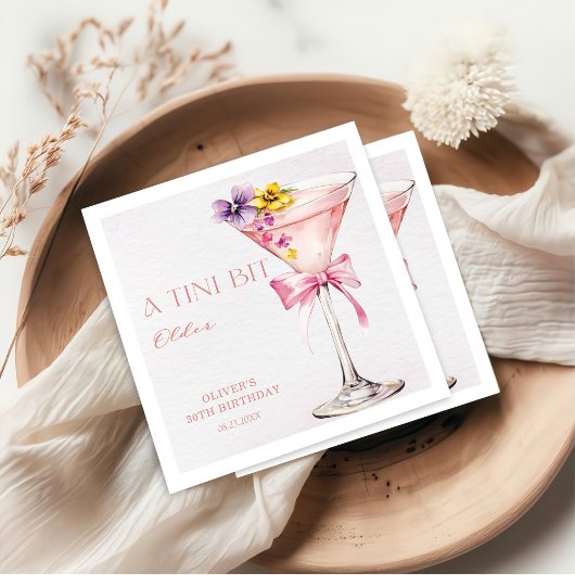 A Tini Bit Older Martini 30th Birthday Party  Serviette