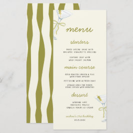 A Tini Bit Older Martini Birthday Party Menu Menükarte