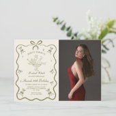 A Tini Bit Older Martini Bow 30th Birthday Photo Einladung (Stehend Vorderseite)