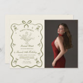 A Tini Bit Older Martini Bow 30th Birthday Photo Einladung (Vorne/Hinten)