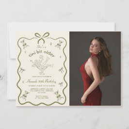 A Tini Bit Older Martini Bow Birthday Photo Einladung